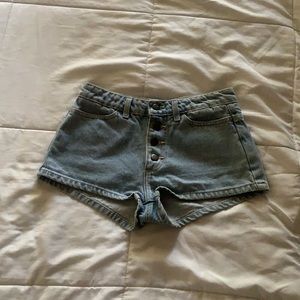 American apparel low rise denim shorts